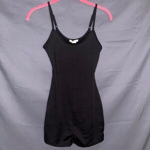 BOZZOLO Black Spaghetti Strap Bodysuit Romper Shorts Women's Small NWOT